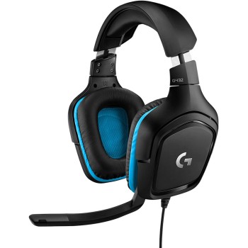 Logitech G G432 Cuffie Gaming Cablate, Audio Surround 7.1, DTS: x 2.0, Driver 50 mm, ‎Jack USB 3.5 mm, Microfono Flip-to-Mute, Leggere, PC/Mac/Xbox One/PS4/Nintendo ‎Switch, Nero/Blu