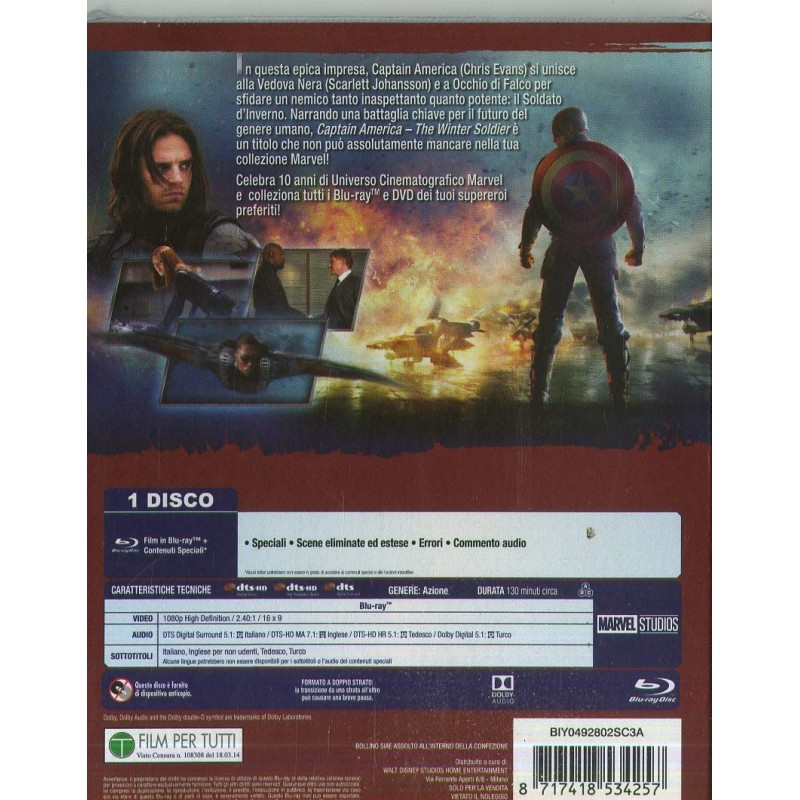 Captain America The Winter Soldier 10° Anniversario Marvel Studios (Blu Ray) Captain America The Winter Soldier 10° Anniversario Marvel Studios (Blu Ray)
