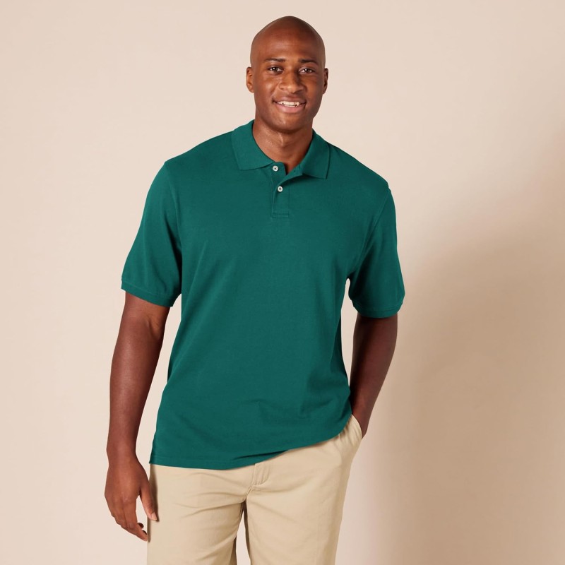 Amazon Essentials Polo in Cotone piqué vestibilità Regular (Disponibile in Taglie Extra Forti) Uomo - L Verde Scuro Amazon Essentials Polo in Cotone piqué vestibilità Regular (Disponibile in Taglie Extra Forti) Uomo - L Verde Scuro