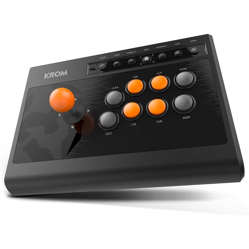 KROM Game controller KUMITE -NXKROMKMT- Gamepad Arcade multipiattaforma, Fighting Stick, compatibile PC, PS3, PS4 è XBOX One, Nero
