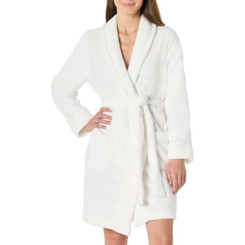 Amazon Essentials Donna Vestaglia in Pile Ai Media Lunghezza (Taglie Forti Disponibili) - S Bianco