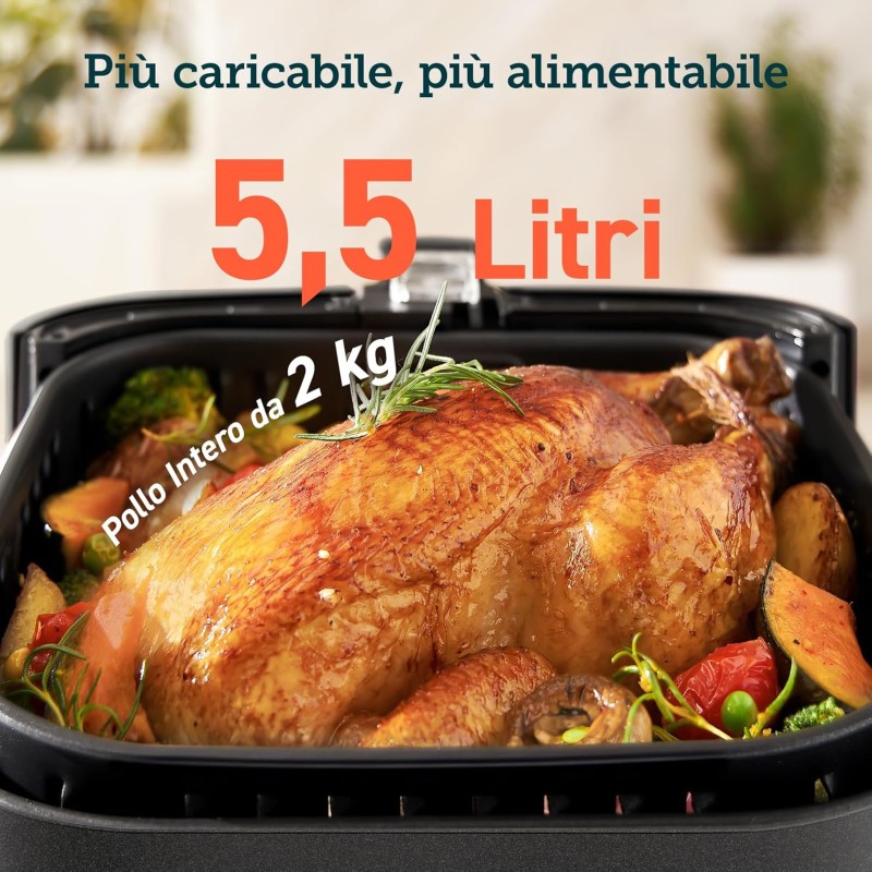 COSORI Friggitrice ad Aria 5,5 Litri, Air Fryer, 1700W, 13 Funzioni, 85% Meno Olio, 75-205°C, Fino al 50% Più Veloce del Forno, 100 Ricette Italiane, Display Digitale, CP158 Nero - 5.5L Nero Opaco COSORI Friggitrice ad Aria 5,5 Litri, Air Fryer, 1700W, 13 Funzioni, 85% Meno Olio, 75-205°C, Fino al 50% Più Veloce del Forno, 100 Ricette Italiane, Display Digitale, CP158 Nero - 5.5L Nero Opaco
