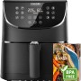 COSORI Friggitrice ad Aria 5,5 Litri, Air Fryer, 1700W, 13 Funzioni, 85% Meno Olio, 75-205°C, Fino al 50% Più Veloce del Forno, 100 Ricette Italiane, Display Digitale, CP158 Nero - 5.5L Nero Opaco