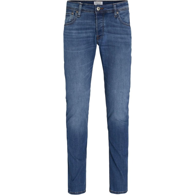 JACK & JONES Jeans Slim Fit a Vita Bassa. Chiusura con Patta e Bottoni. - 27W / 30L Blu Denim JACK & JONES Jeans Slim Fit a Vita Bassa. Chiusura con Patta e Bottoni. - 27W / 30L Blu Denim