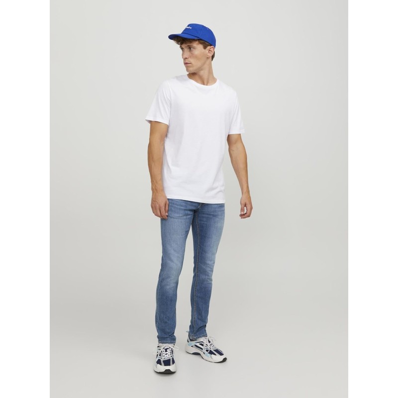 JACK & JONES Jeans Slim Fit a Vita Bassa. Chiusura con Patta e Bottoni. - M Blu Denim JACK & JONES Jeans Slim Fit a Vita Bassa. Chiusura con Patta e Bottoni. - M Blu Denim