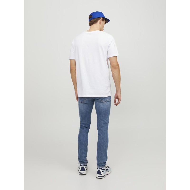JACK & JONES Jeans Slim Fit a Vita Bassa. Chiusura con Patta e Bottoni. - M Blu Denim JACK & JONES Jeans Slim Fit a Vita Bassa. Chiusura con Patta e Bottoni. - M Blu Denim