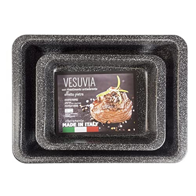ALLUFLON Set 2 Lasagnere Vesuvia, 34x25 cm e 24x18 cm, Alluminio ALLUFLON Set 2 Lasagnere Vesuvia, 34x25 cm e 24x18 cm, Alluminio