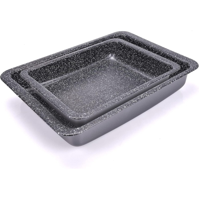 ALLUFLON Set 2 Lasagnere Vesuvia, 34x25 cm e 24x18 cm, Alluminio ALLUFLON Set 2 Lasagnere Vesuvia, 34x25 cm e 24x18 cm, Alluminio