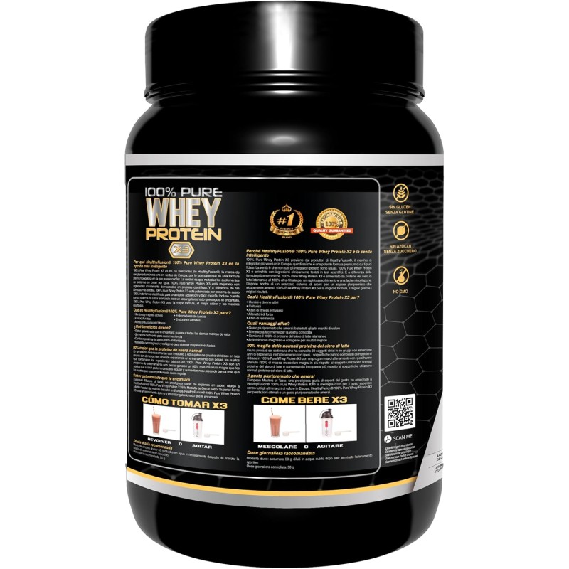 Healthy FUSION Whey protein 100% pura | Proteine whey + collagene + magnesio | Proteine del siero di latte isolate per lo sviluppo muscolare | Massa muscolare pulita | 1000 g (Cioccolato) Healthy FUSION Whey protein 100% pura | Proteine whey + collagene + magnesio | Proteine del siero di latte isolate per lo sviluppo muscolare | Massa muscolare pulita | 1000 g (Cioccolato)