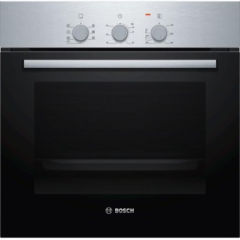 Bosch HBF011BR0 Serie 2, Forno da incasso, Aria Calda 3D: Cottura uniforme fino a 3 livelli, 3 manopole, Acciaio, Configurazione: A, 60 x 60 cm - Serie 2 Inox
