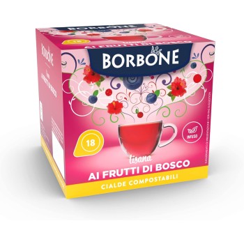 Caffè Borbone Tisana ai Frutti di Bosco - 72 cialde (4 astucci da 18 cialde) - Sistema ESE - Tisana ai Frutti di Bosco
