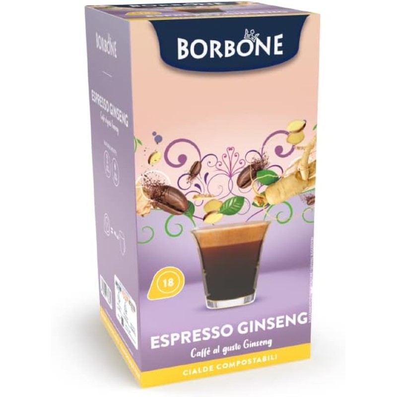 Caffè Borbone Espresso Ginseng - 72 cialde (4 astucci da 18 cialde) - Sistema ESE - Espresso Ginseng
