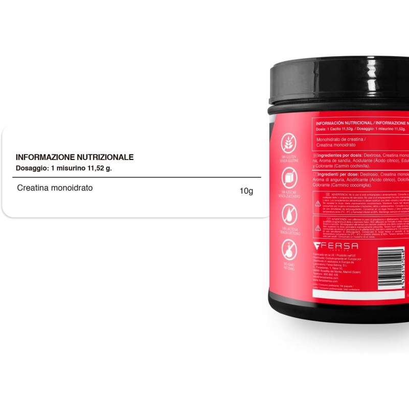 Healthy Fusion Creatina Monoidrata | Creatina Pura microfiltrata | Favorisce la crescita muscolare e migliora la resistenza fisica | Elevata solubilità | Formato in polvere, gusto di Anguria 300gr Healthy Fusion Creatina Monoidrata | Creatina Pura microfiltrata | Favorisce la crescita muscolare e migliora la resistenza fisica | Elevata solubilità | Formato in polvere, gusto di Anguria 300gr