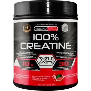 Healthy Fusion Creatina Monoidrata | Creatina Pura microfiltrata | Favorisce la crescita muscolare e migliora la resistenza fisica | Elevata solubilità | Formato in polvere, gusto di Anguria 300gr