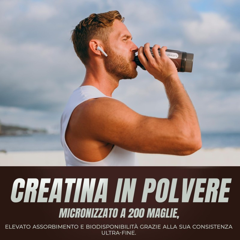 Healthy Fusion Creatina Monoidrata | Creatina Pura microfiltrata | Favorisce la crescita muscolare e migliora la resistenza fisica | Elevata solubilità | Formato in polvere, gusto di Anguria 300gr Healthy Fusion Creatina Monoidrata | Creatina Pura microfiltrata | Favorisce la crescita muscolare e migliora la resistenza fisica | Elevata solubilità | Formato in polvere, gusto di Anguria 300gr