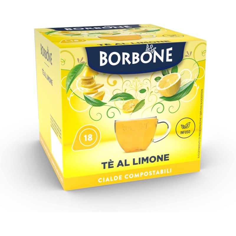 Caffè Borbone Tè al Limone - 72 cialde (4 astucci da 18 cialde) - Sistema ESE - Tè al Limone
