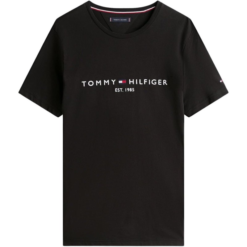 Tommy Hilfiger Uomo T-Shirt Maniche Corte Core Tommy Logo Scollo Rotondo - XL Nero (Jet Black) Tommy Hilfiger Uomo T-Shirt Maniche Corte Core Tommy Logo Scollo Rotondo - XL Nero (Jet Black)