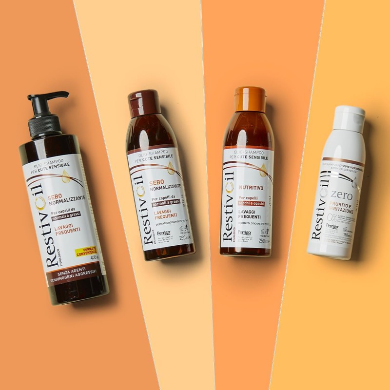 RestivOil Fisiologico Shampoo Nutriente per Capelli, Olio Fisiologico con Azione Idratante Protettiva e Riparatrice, per Capelli da Normali a Grassi, 400 ml