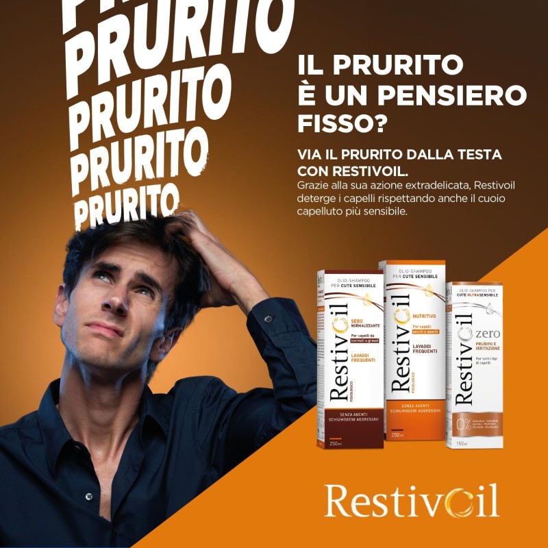 RestivOil Fisiologico Shampoo Nutriente per Capelli, Olio Fisiologico con Azione Idratante Protettiva e Riparatrice, per Capelli da Normali a Grassi, 400 ml