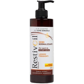 RestivOil Fisiologico Shampoo Nutriente per Capelli, Olio Fisiologico con Azione Idratante Protettiva e Riparatrice, per Capelli da Normali a Grassi, 400 ml