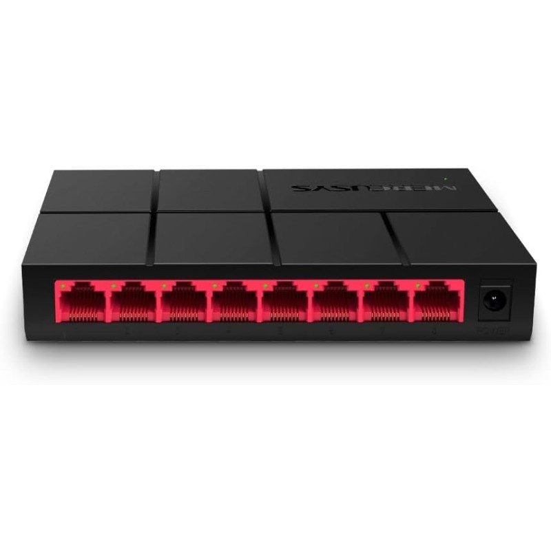 MERCUSYS MS108G Switch Ethernet 8 Porte Gigabit, Sdoppiatore Ethernet, Switch Gigabit per la Casa e l'Ufficio, Plug e Play, Montaggio Desktop, Contenitore di Plastica