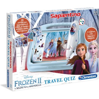 Clementoni - 16186 - Sapientino - Travel Quiz Disney Frozen 2, Penna interattiva, elettronico parlante, Gioco educativo Bambini 4 Anni, batterie Incluse (Versione in Italiano)