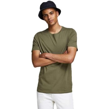 JACK & JONES Jjeorganic Basic Tee SS O-Neck Noos T-Shirt Uomo - L Verde (Olive Night Detail: Slim)