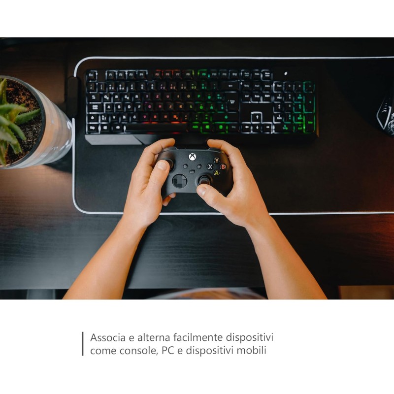 Xbox Controller Wireless, Carbon Black - per Xbox One, Xbox Series X|S, Windows 10/11, Android, iOS - Carbon Black