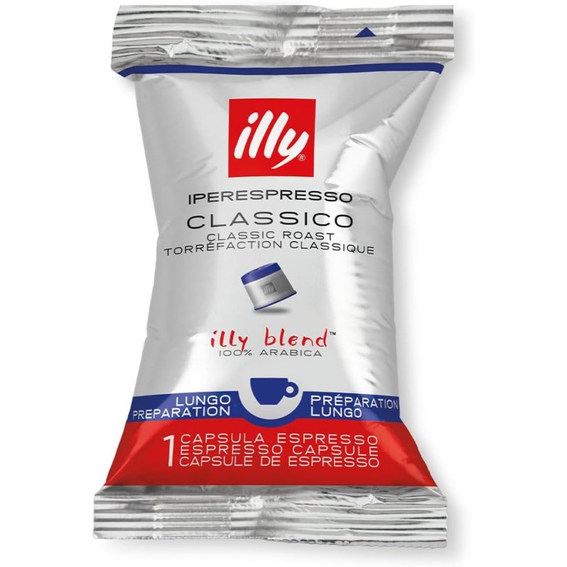 illy Capsule Caffè Iperespresso Tostato Classico Lungo, Confezione da 100 Capsule illy Capsule Caffè Iperespresso Tostato Classico Lungo, Confezione da 100 Capsule