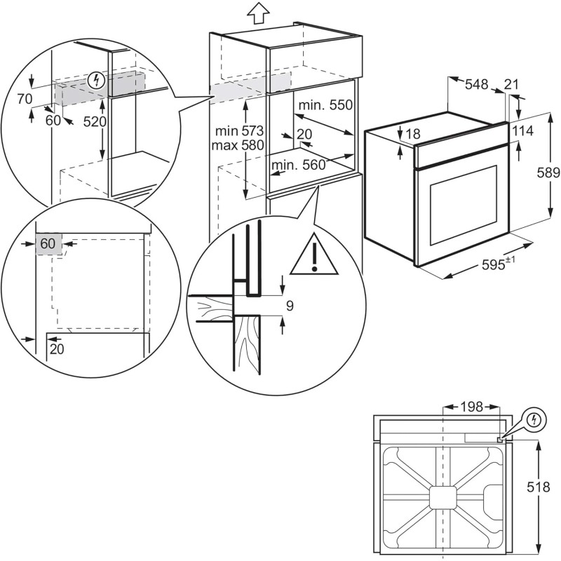 Electrolux Serie 600 Forno Elettrico da Incasso a Vapore Multifunzione, Capacità 72 L, EOD5H40X, Classe A, Ventilato Cottura e Pulizia a Vapore Potenza, 589x596x569 mm, Acciaio Inox - Nero / Acciaio Inox Electrolux Serie 600 Forno Elettrico da Incasso a Vapore Multifunzione, Capacità 72 L, EOD5H40X, Classe A, Ventilato Cottura e Pulizia a Vapore Potenza, 589x596x569 mm, Acciaio Inox - Nero / Acciaio Inox