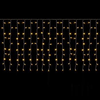 SALCAR 6m x 1m LED Tenda con Catena di Luci, Catena luminosa 300 Leds 9 modalità impermeabile decorazione per Decorazioni Natale - Bianco Caldo - 6*1m Bianco Caldo