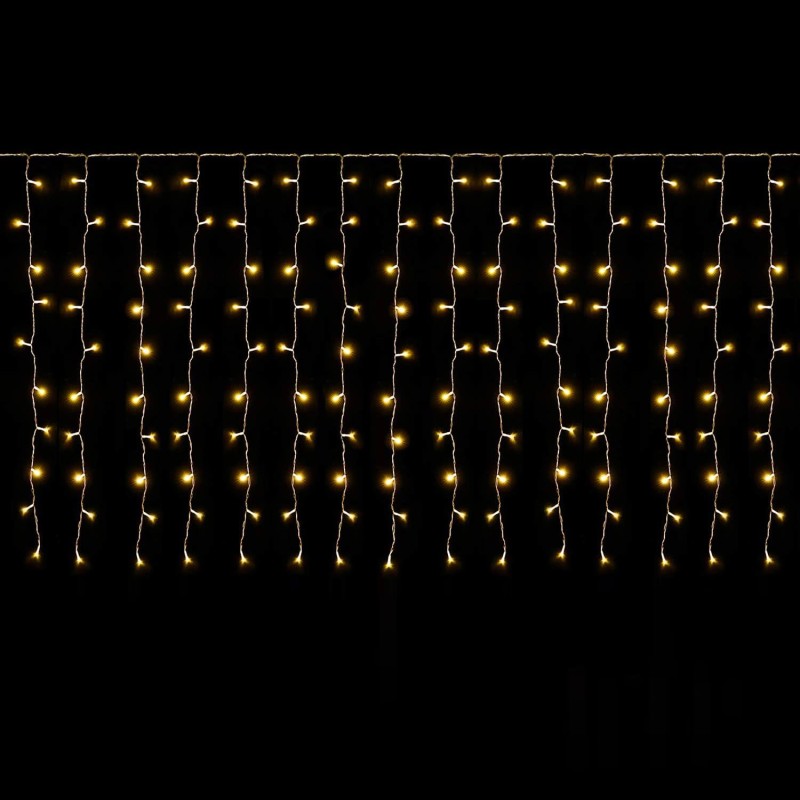 SALCAR 6m x 1m LED Tenda con Catena di Luci, Catena luminosa 300 Leds 9 modalità impermeabile decorazione per Decorazioni Natale - Bianco Caldo - 6*1m Bianco Caldo