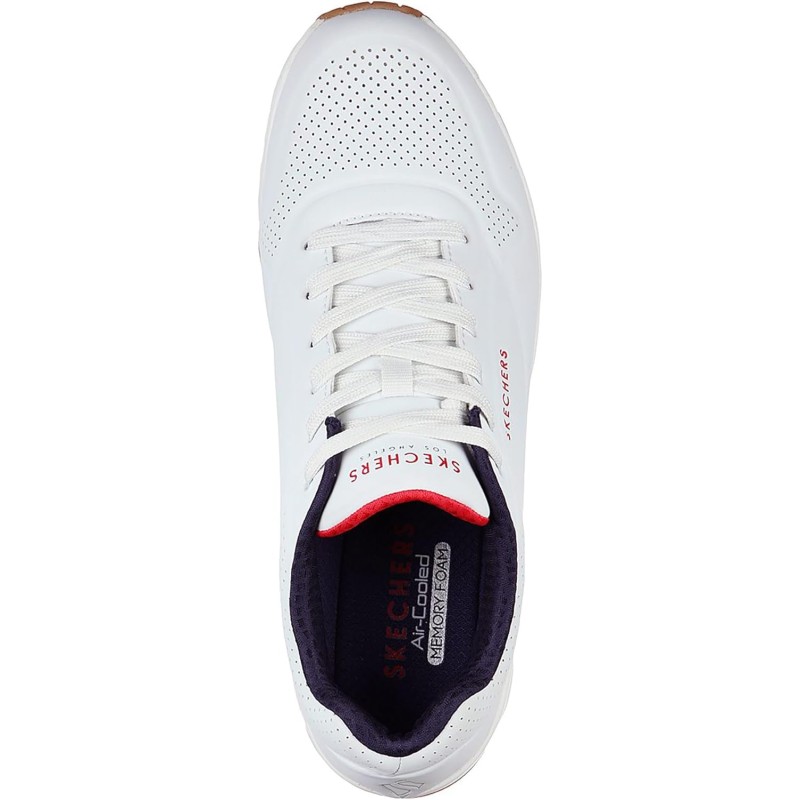 Skechers Uno Stand On Air, Scarpe da Ginnastica Uomo - 45 EU White Durabuck Navy Red Trim Skechers Uno Stand On Air, Scarpe da Ginnastica Uomo - 45 EU White Durabuck Navy Red Trim