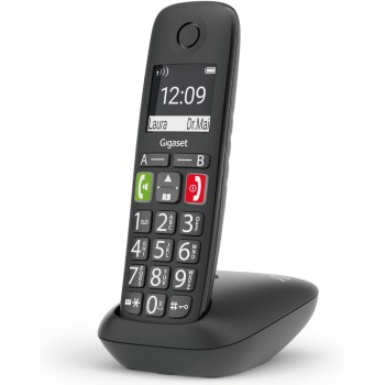 Gigaset E290, Telefono Portatile con Suonerie Forti, Numeri Grandi e Audio Potenziato, Tasti di Chiamata Rapida, Vivavoce con Volume Regolabile, Nero [Versione Italiana] - Nero