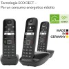 Gigaset AS690 Trio Telefono Cordless: 3 Portatili per Chiamate Interne ed Esterne in Parallelo, Vivavoce Alta Qualità, Tastiera Illuminata ed Ampio Display, Nero [Versione Italiana] - Nero