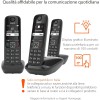 Gigaset AS690 Trio Telefono Cordless: 3 Portatili per Chiamate Interne ed Esterne in Parallelo, Vivavoce Alta Qualità, Tastiera Illuminata ed Ampio Display, Nero [Versione Italiana] - Nero