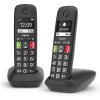 Gigaset E290 Duo - Telefoni Cordless - Due Portatili con Suonerie Forti - Numeri Grandi e Audio Potenziato - Vivavoce, Nero [Versione Italiana] - Nero