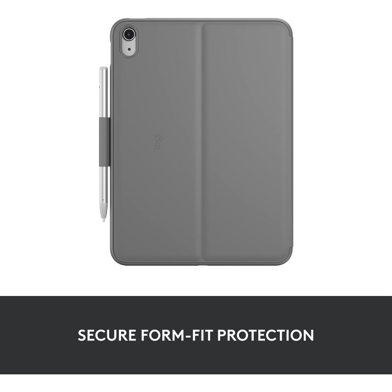 Logitech per iPad (10ª generazione) Custodia con tastiera | Slim Folio con tastiera wireless integrata (grafite) - US International Layout Logitech per iPad (10ª generazione) Custodia con tastiera | Slim Folio con tastiera wireless integrata (grafite) - US International Layout