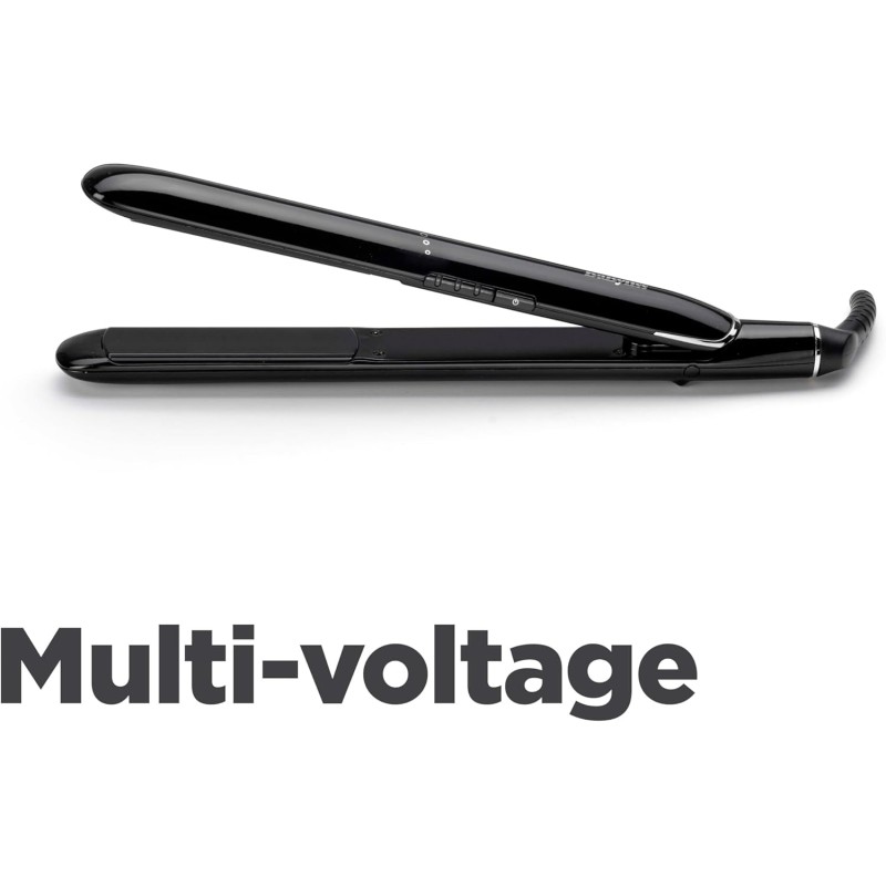 BaByliss ST255E Piastra Lisciante con Rivestimento in Titanium-Ceramic, Funzione Ionica Anti-crespo, Funzione Protect, Funzione Intense, 6 Temperature, Nero BaByliss ST255E Piastra Lisciante con Rivestimento in Titanium-Ceramic, Funzione Ionica Anti-crespo, Funzione Protect, Funzione Intense, 6 Temperature, Nero