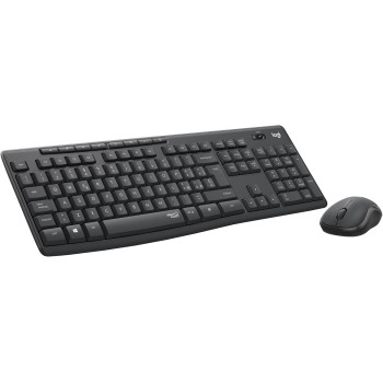 Logitech MK295 Silent Wireless Combo tastiera e mouse con tecnologia SilentTouch, tastierino numerico, tracciamento ottico avanzato, wireless senza ritardi, 90% di rumore in meno - Grafite