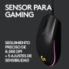 Logitech G G203 LIGHTSYNC Mouse Gaming con Illuminazione RGB, Personalizzabile, 6 Pulsanti Programmabili, Sensore per Gaming, Tracciamento a 8.000 DPI, Peso Ridotto - Nero