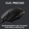 Logitech G G203 LIGHTSYNC Mouse Gaming con Illuminazione RGB, Personalizzabile, 6 Pulsanti Programmabili, Sensore per Gaming, Tracciamento a 8.000 DPI, Peso Ridotto - Nero