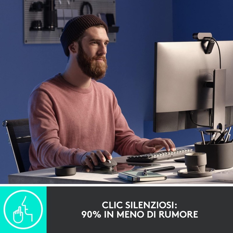 Logitech MX Master 3S-Mouse wireless ad alte prestazioni con scorrimento ultraveloce, ergonomico, 8K DPI, rilevamento del vetro, clic silenziosi, USB-C, Bluetooth, Windows, Linux, - Grigio scuro - Grafite Logitech MX Master 3S-Mouse wireless ad alte prestazioni con scorrimento ultraveloce, ergonomico, 8K DPI, rilevamento del vetro, clic silenziosi, USB-C, Bluetooth, Windows, Linux, - Grigio scuro - Grafite