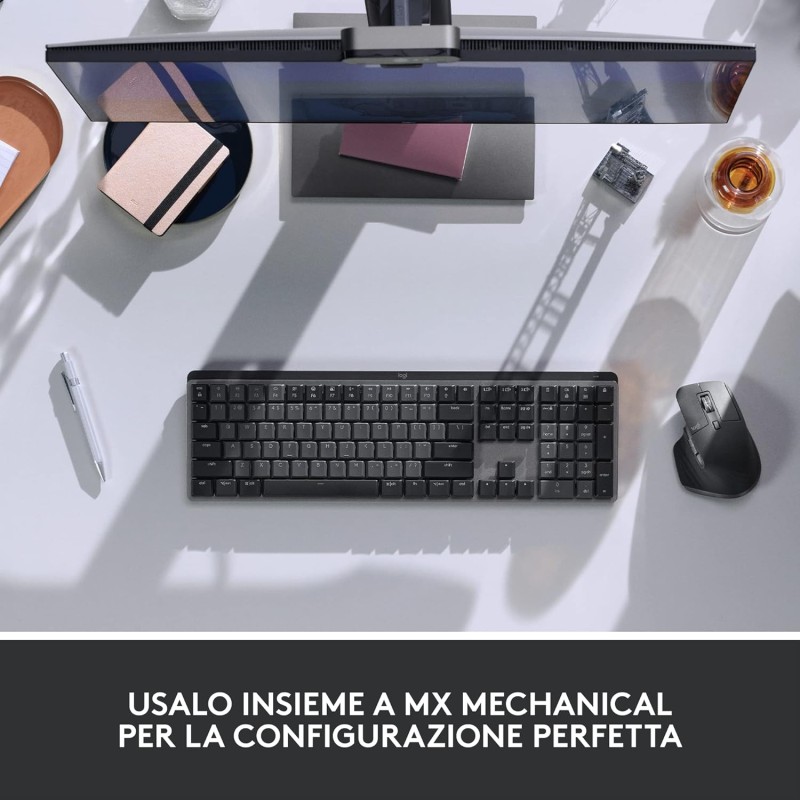 Logitech MX Master 3S-Mouse wireless ad alte prestazioni con scorrimento ultraveloce, ergonomico, 8K DPI, rilevamento del vetro, clic silenziosi, USB-C, Bluetooth, Windows, Linux, - Grigio scuro - Grafite Logitech MX Master 3S-Mouse wireless ad alte prestazioni con scorrimento ultraveloce, ergonomico, 8K DPI, rilevamento del vetro, clic silenziosi, USB-C, Bluetooth, Windows, Linux, - Grigio scuro - Grafite