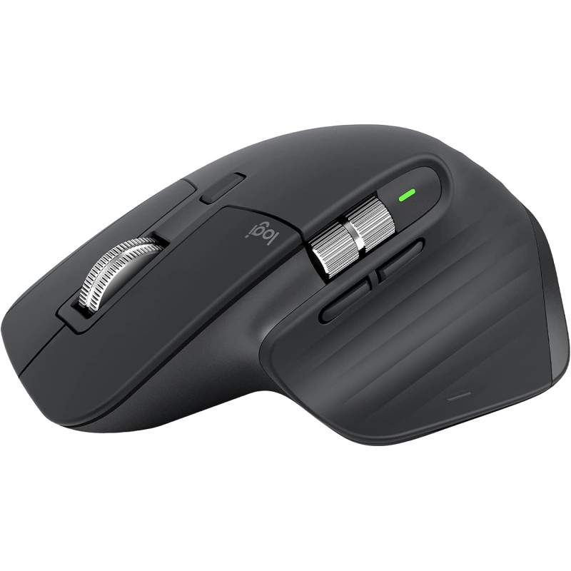 Logitech MX Master 3S-Mouse wireless ad alte prestazioni con scorrimento ultraveloce, ergonomico, 8K DPI, rilevamento del vetro, clic silenziosi, USB-C, Bluetooth, Windows, Linux, - Grigio scuro - Grafite Logitech MX Master 3S-Mouse wireless ad alte prestazioni con scorrimento ultraveloce, ergonomico, 8K DPI, rilevamento del vetro, clic silenziosi, USB-C, Bluetooth, Windows, Linux, - Grigio scuro - Grafite