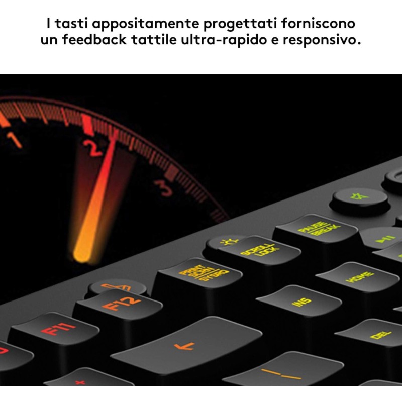 Logitech G213 Prodigy Tastiera Gaming Cablata, LIGHTSYNC RGB, Tasti Retroilluminati, Resistente Agli Schizzi, Tasti Personalizzabili, Controlli Dedicati Multimediali, QWERTY Layout Italiano, Nero Logitech G213 Prodigy Tastiera Gaming Cablata, LIGHTSYNC RGB, Tasti Retroilluminati, Resistente Agli Schizzi, Tasti Personalizzabili, Controlli Dedicati Multimediali, QWERTY Layout Italiano, Nero