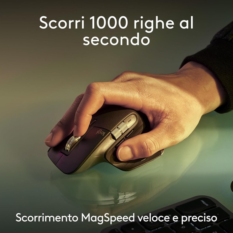 Logitech MX Keys S Combo for Mac, tastiera retroillumination eye mouse wireless a scorrimento con supporto per i polsi, Bluetooth USB-C per MacBook Pro, Macbook Air, iMac, iPad, QWERTY US INT'L-Grigio - Spazio grigio