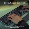 Logitech MX Keys S Combo for Mac, tastiera retroillumination eye mouse wireless a scorrimento con supporto per i polsi, Bluetooth USB-C per MacBook Pro, Macbook Air, iMac, iPad, QWERTY US INT'L-Grigio - Spazio grigio