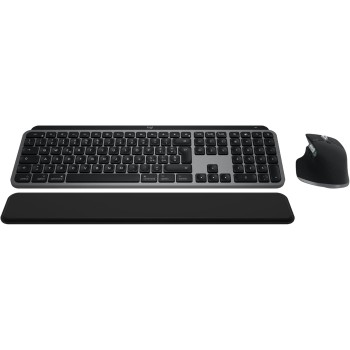 Logitech MX Keys S Combo for Mac, tastiera retroillumination eye mouse wireless a scorrimento con supporto per i polsi, Bluetooth USB-C per MacBook Pro, Macbook Air, iMac, iPad, QWERTY US INT'L-Grigio - Spazio grigio