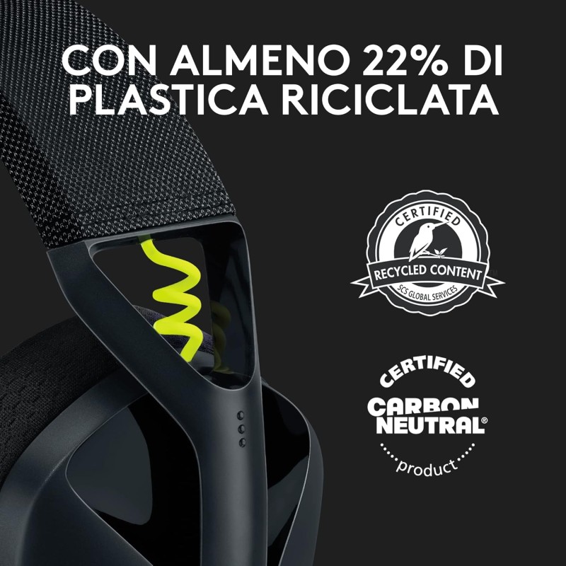 Logitech G G435 LIGHTSPEED Cuffie Gaming Wireless Bluetooth - Cuffie Over Ear Leggere, Microfoni Integrati, Batteria da 18 Ore, Compatibile con Dolby Atmos, PC, PS4, PS5, Smartphone - Nero - Nero